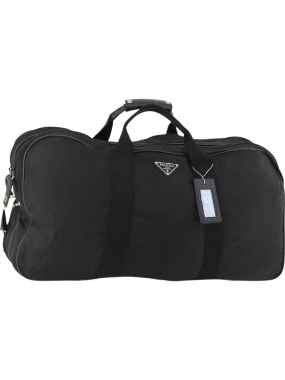PRADA Boston Bag Nylon Black Silver
